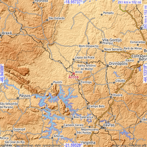 Topographic map of Arcos