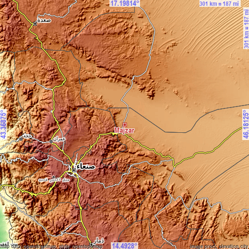 Topographic map of Majzar