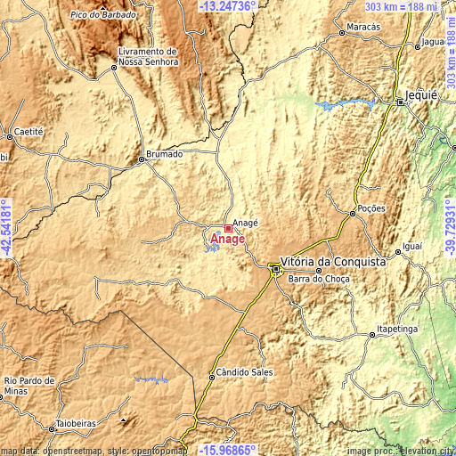 Topographic map of Anagé