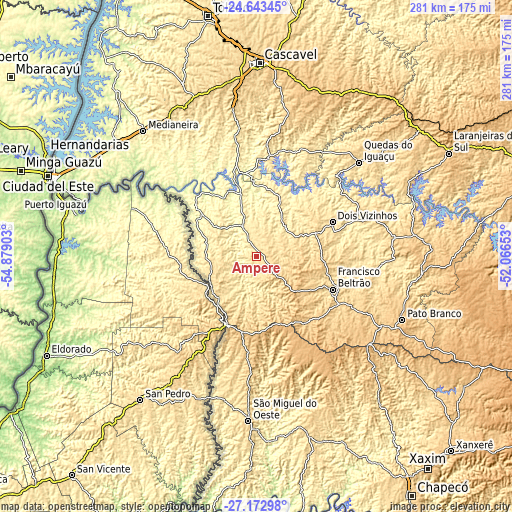 Topographic map of Ampére