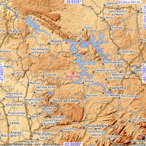 Topographic map of Alterosa
