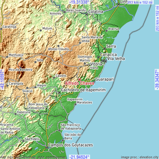 Topographic map of Alfredo Chaves