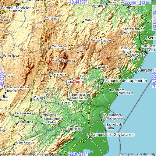 Topographic map of Alegre