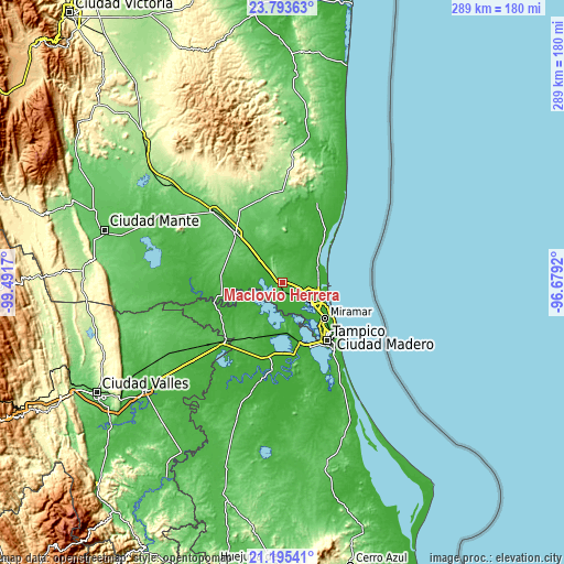 Topographic map of Maclovio Herrera
