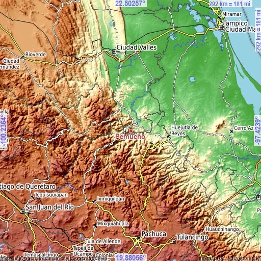 Topographic map of Pemucho