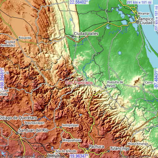 Topographic map of San Francisco