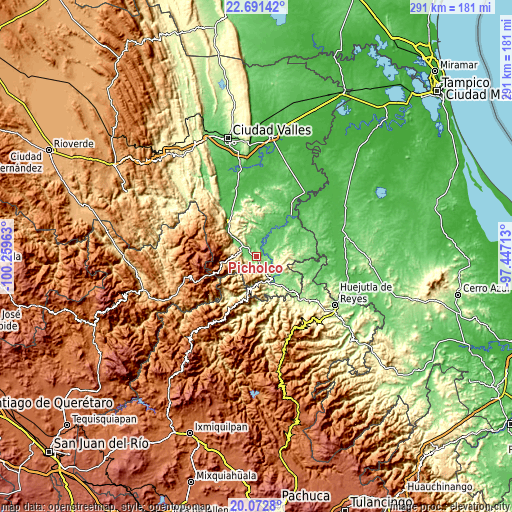 Topographic map of Picholco