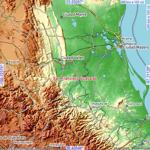 Topographic map of San Francisco Cuayalab