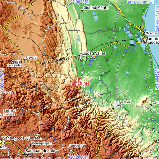 Topographic map of Tamcuime