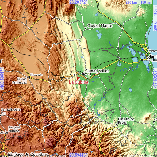Topographic map of La Subida