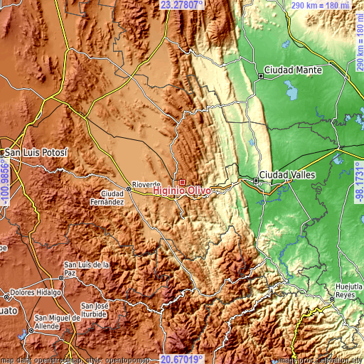 Topographic map of Higinio Olivo