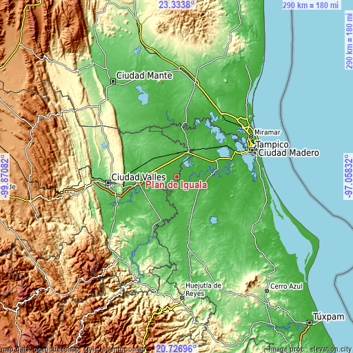 Topographic map of Plan de Iguala