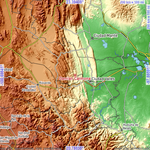 Topographic map of Damian Carmona