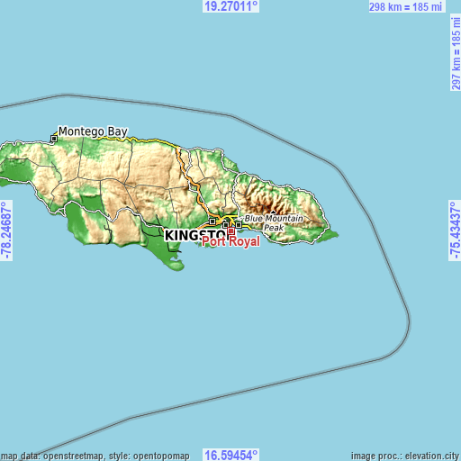 Topographic map of Port Royal