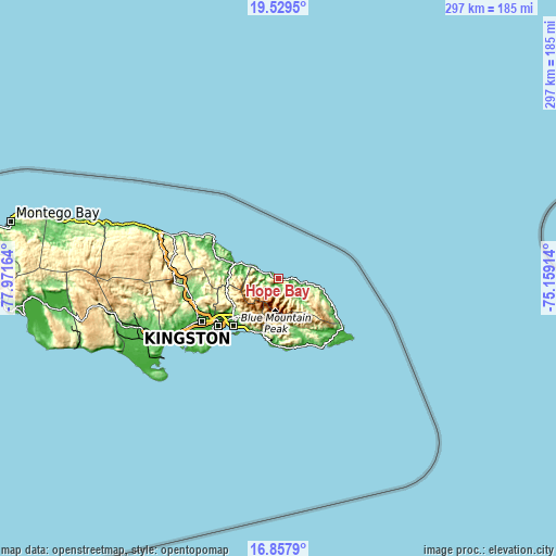 Topographic map of Hope Bay