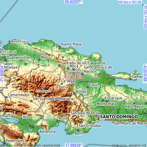 Topographic map of Villa Tapia
