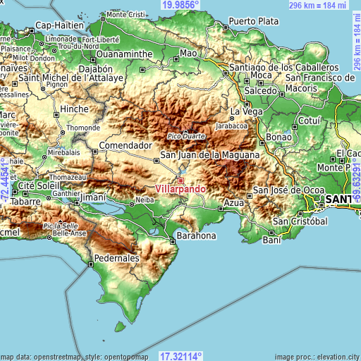 Topographic map of Villarpando
