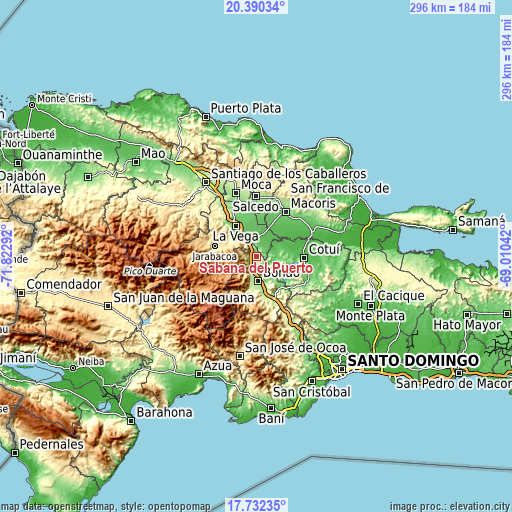 Topographic map of Sabana del Puerto