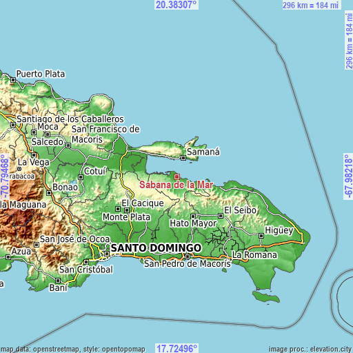 Topographic map of Sabana de la Mar