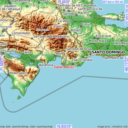 Topographic map of Sabana Buey