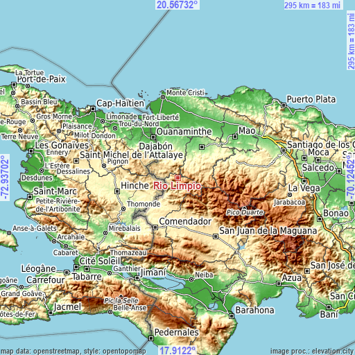 Topographic map of Río Limpio