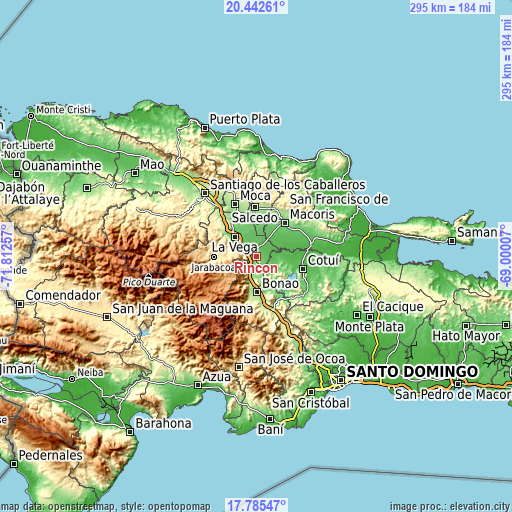 Topographic map of Rincón