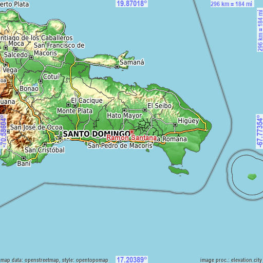 Topographic map of Ramón Santana
