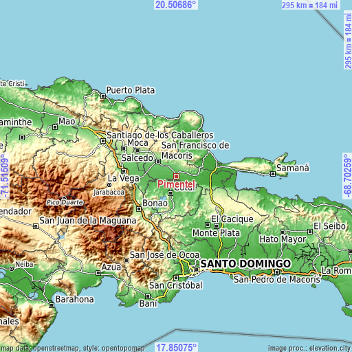 Topographic map of Pimentel