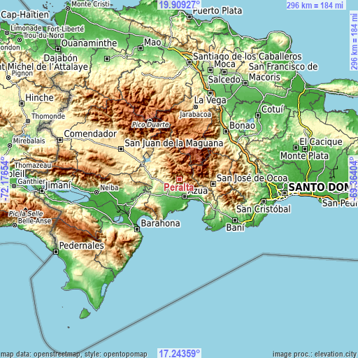 Topographic map of Peralta