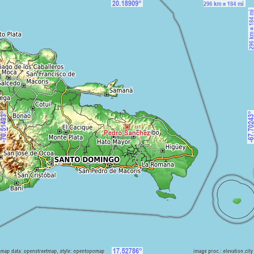 Topographic map of Pedro Sánchez