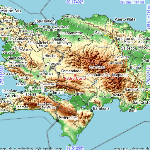 Topographic map of Pedro Corto