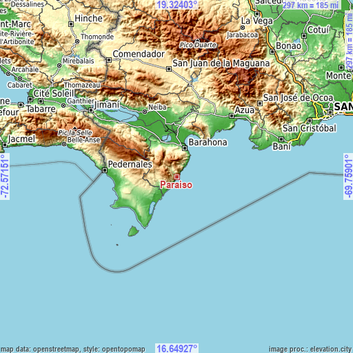 Topographic map of Paraíso