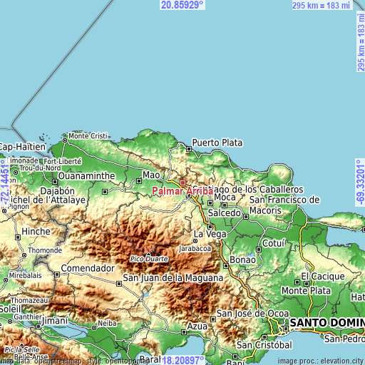Topographic map of Palmar Arriba