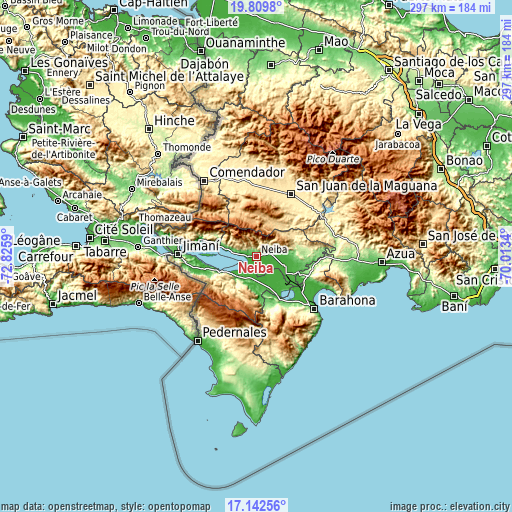 Topographic map of Neiba