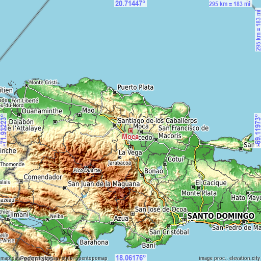 Topographic map of Moca
