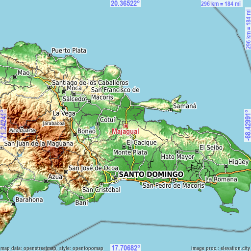 Topographic map of Majagual