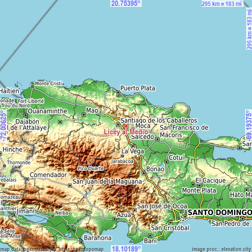 Topographic map of Licey al Medio