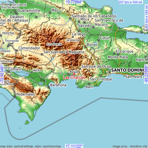 Topographic map of Las Charcas