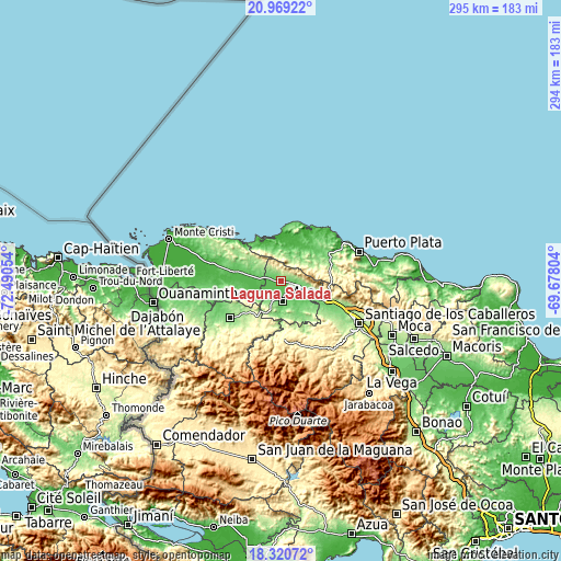 Topographic map of Laguna Salada