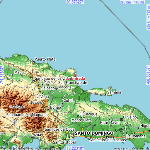 Topographic map of La Entrada