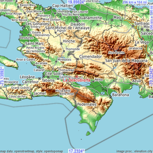 Topographic map of La Descubierta