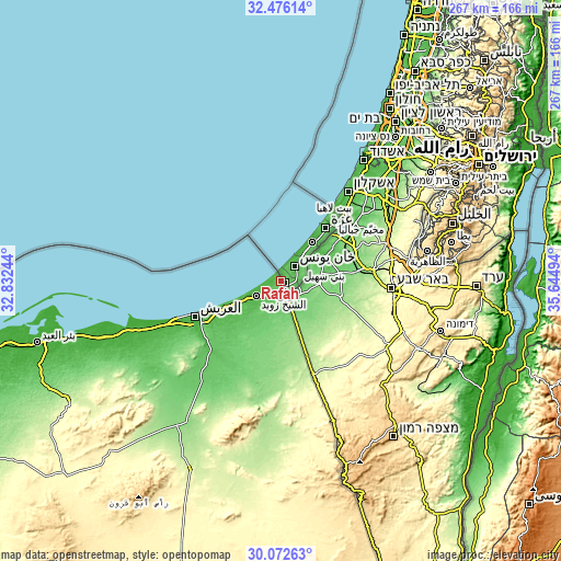 Topographic map of Rafaḩ