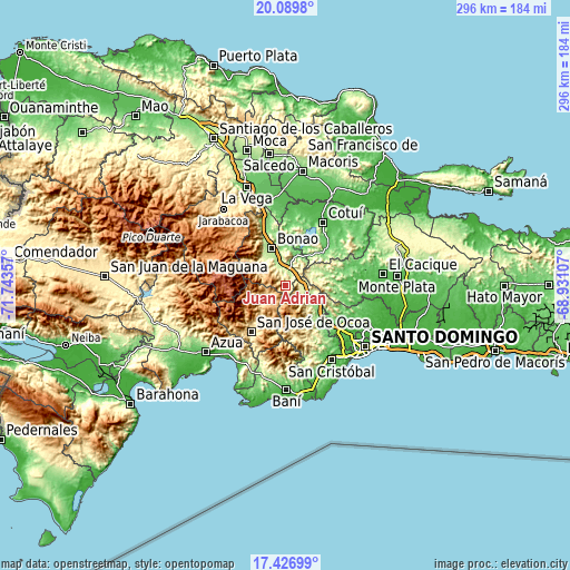Topographic map of Juan Adrián