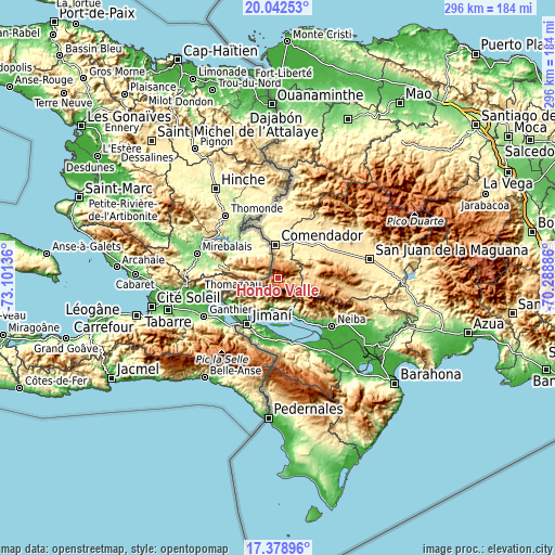Topographic map of Hondo Valle