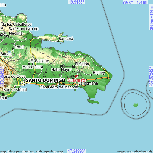 Topographic map of Guaymate