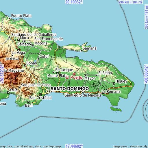 Topographic map of El Puerto