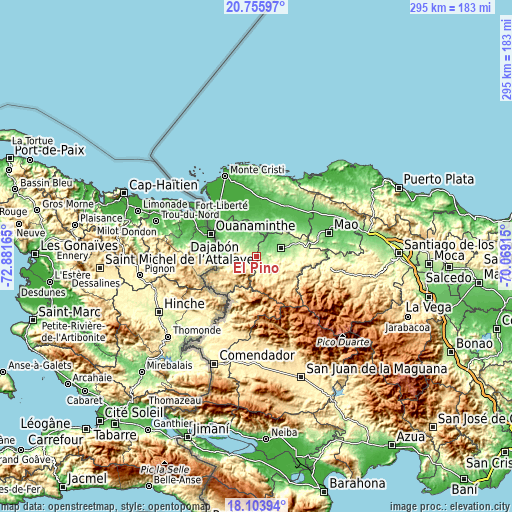 Topographic map of El Pino