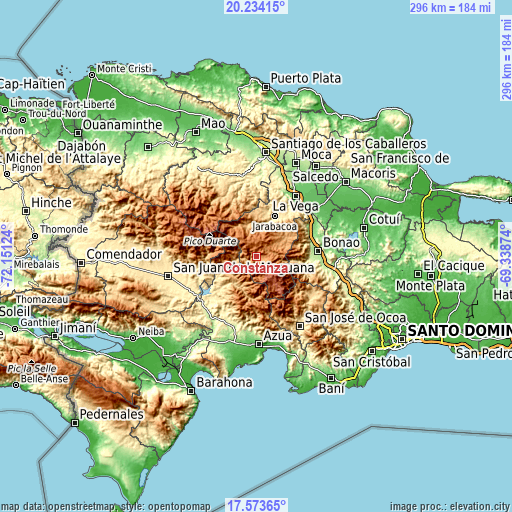 Topographic map of Constanza