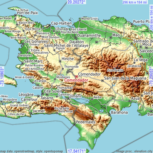 Topographic map of Comendador