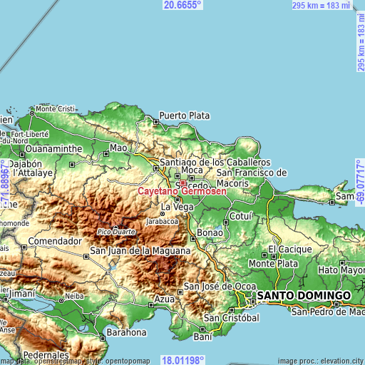 Topographic map of Cayetano Germosén